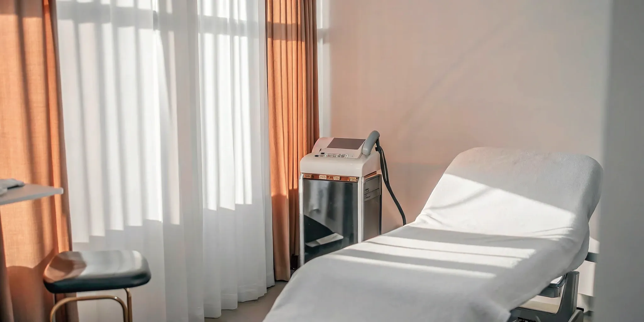 Laser hair removal device in medspa treatment room.