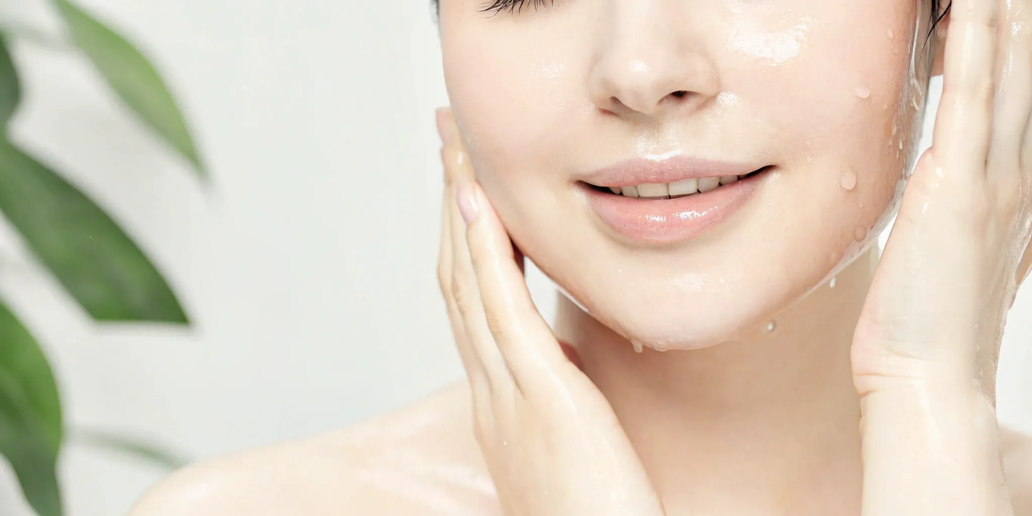 Glowing skin after microneedling treatment.