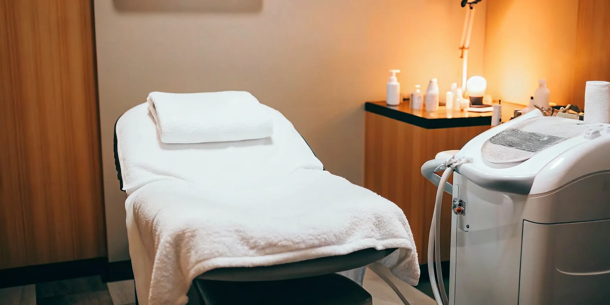 Photofacial machine in a treatment room, a key factor in the procedure's cost.