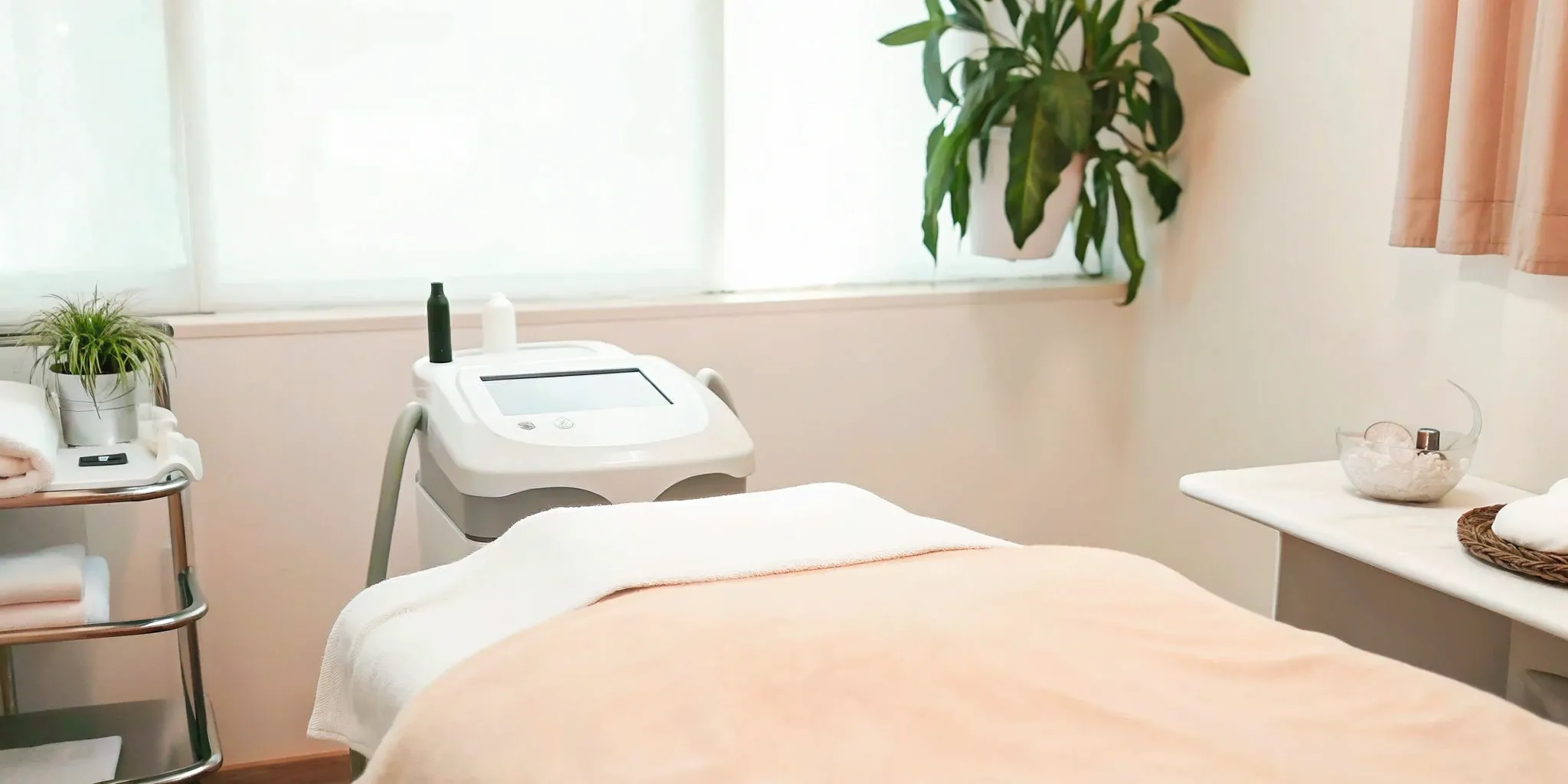 A professional spa room set up for a HydraFacial treatment in Fort Worth.