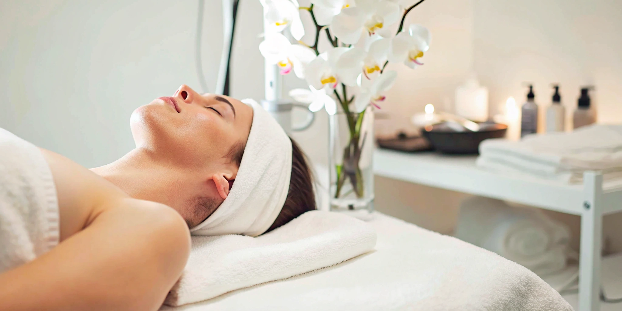 Woman receiving a professional skin tightening treatment at a clinic in Richardson.