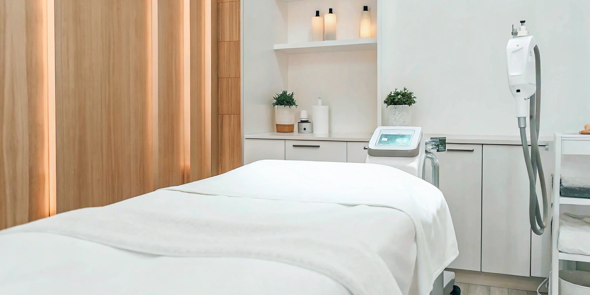 Professional equipment for a Brazilian laser hair removal treatment at a Dallas medspa.