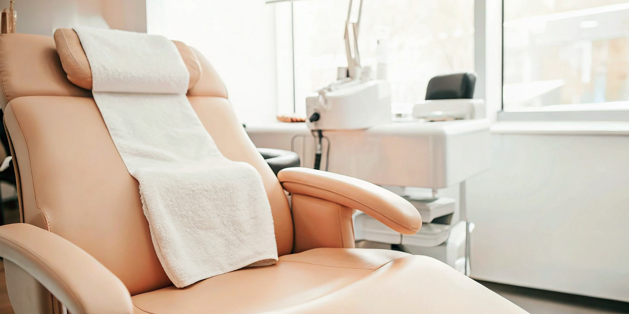 Professional clinic chair set up for a free tattoo removal consultation.