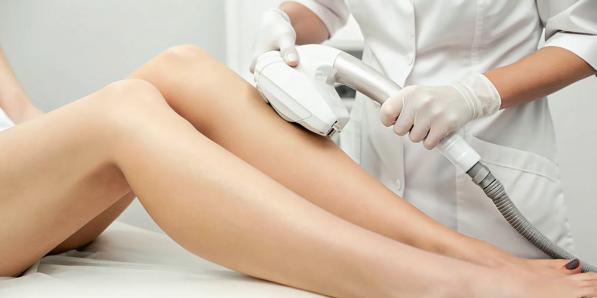 Laser hair removal session for a Brazilian, one of many required for permanent hair reduction.