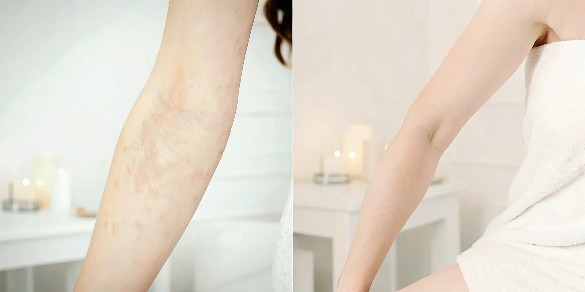 Tattoo removal before & after: faded tattoo on arm.
