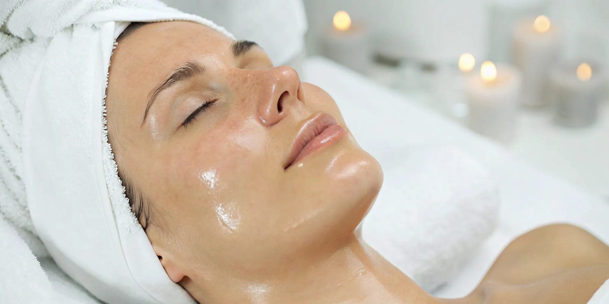 Glowing skin post-hydrafacial.