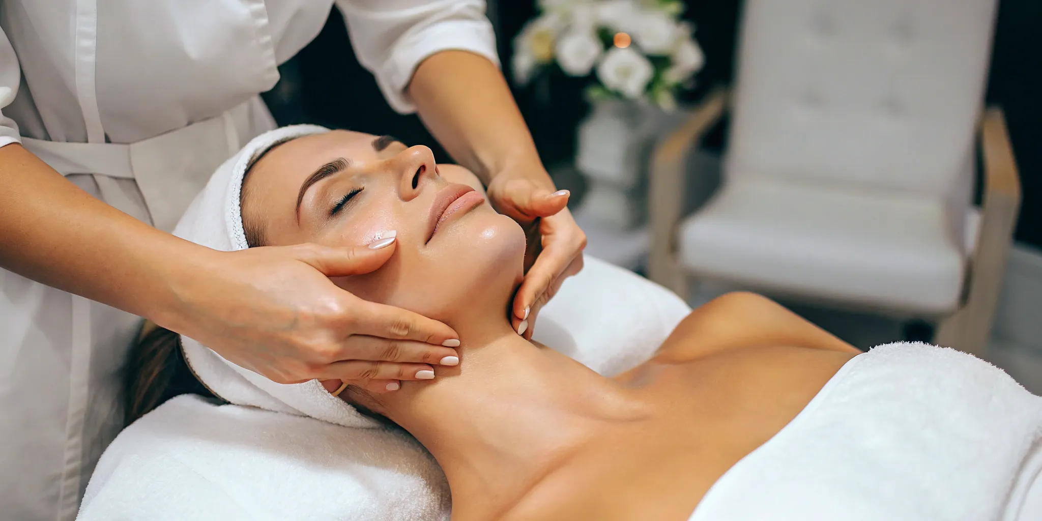 Chin fat reduction for a defined jawline.