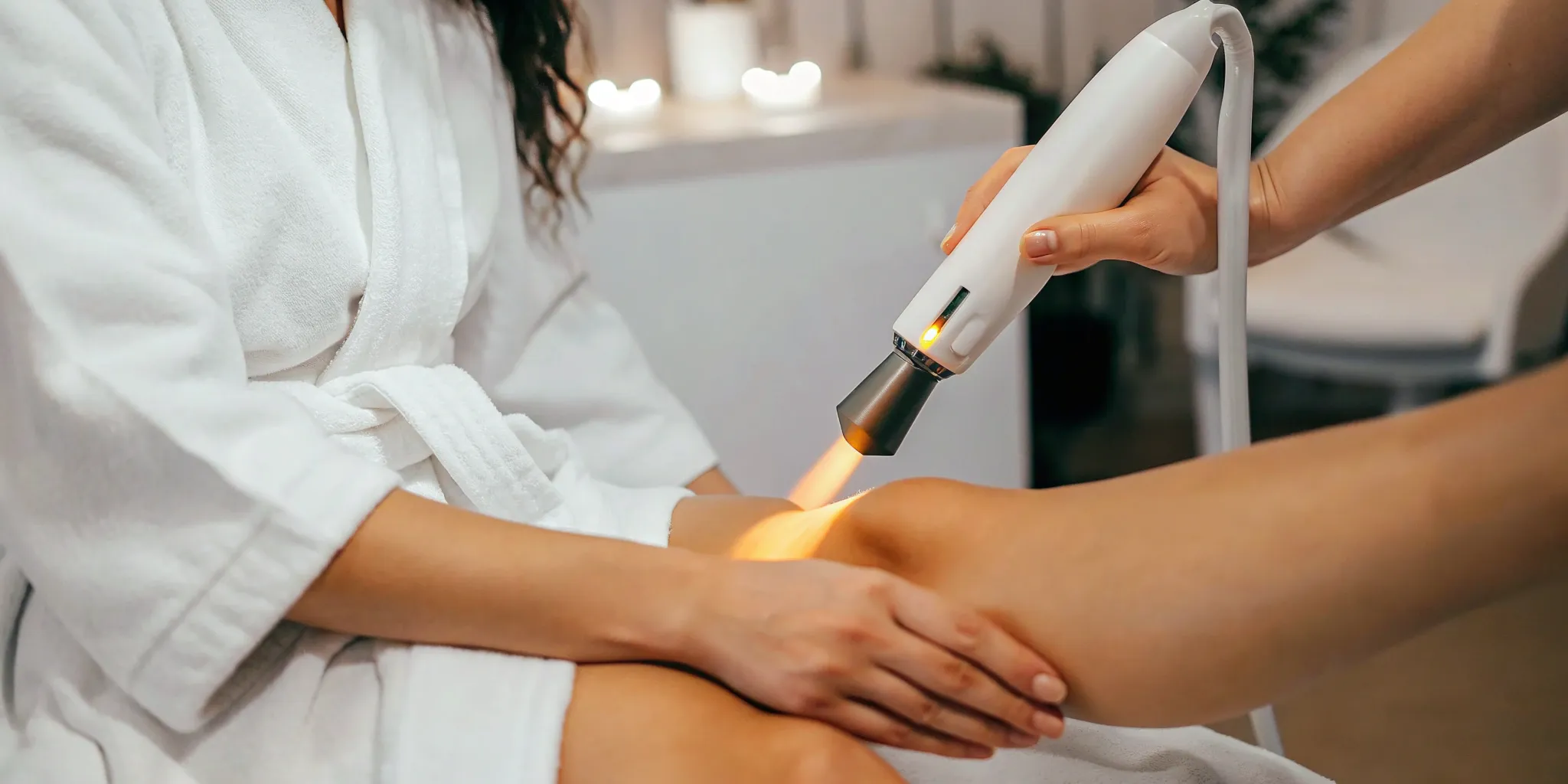 Laser tattoo removal on a leg in Lewisville, TX.