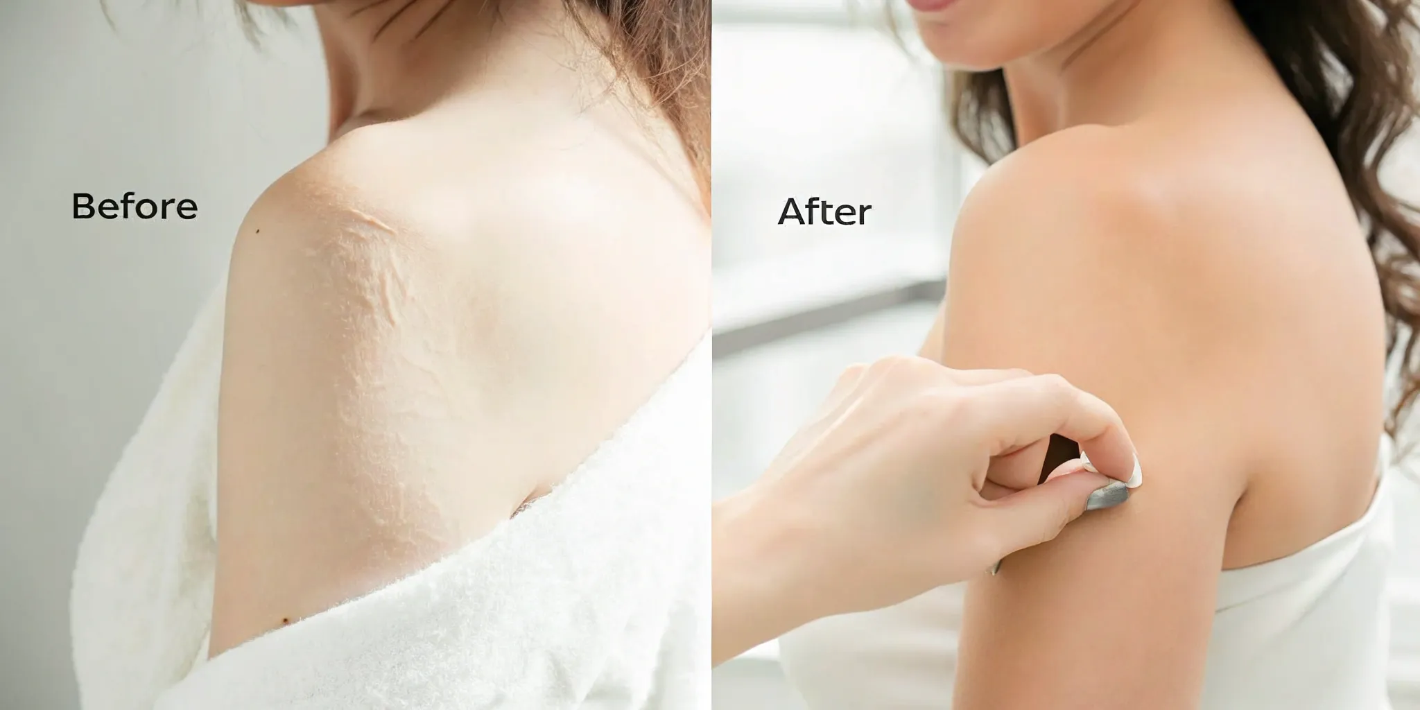 Dallas tattoo removal before and after, revealing clear skin.