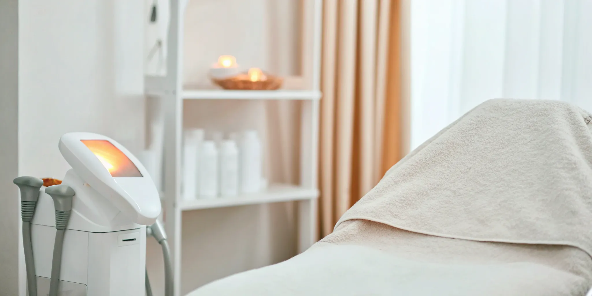 Advanced laser tattoo removal machine in a Plano, Texas treatment room.