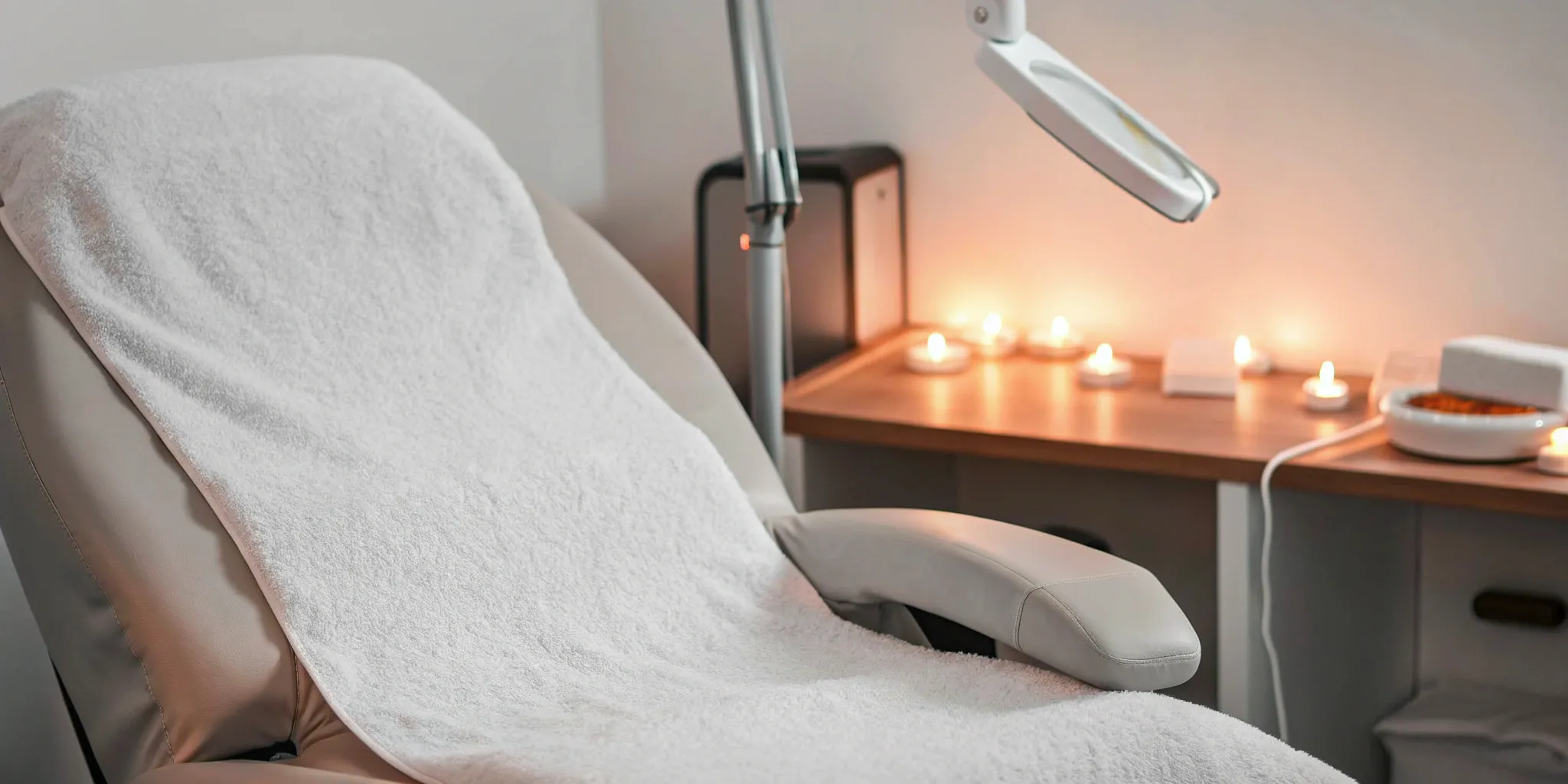 Spa chair ready for skin tightening treatment.