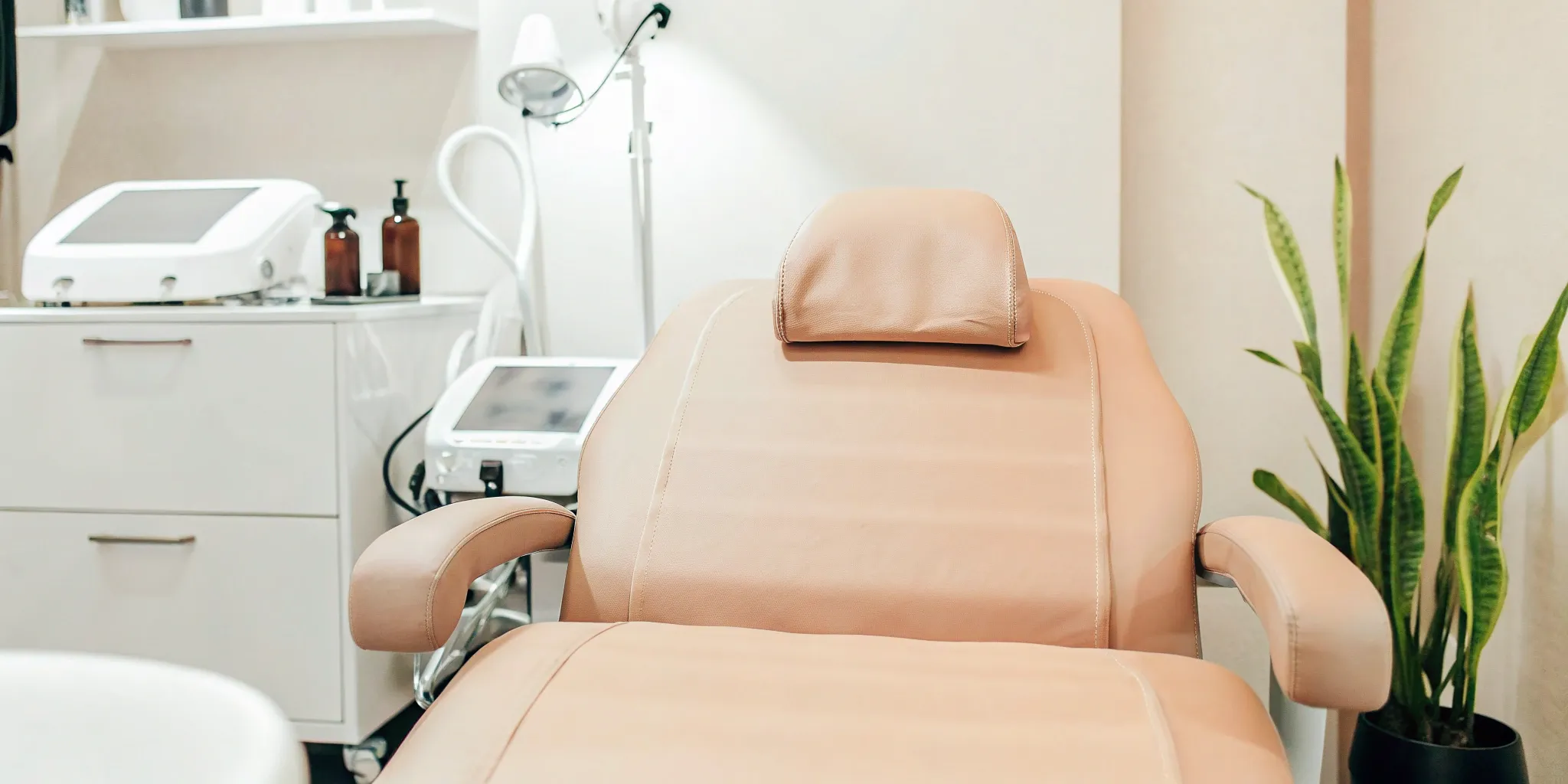 A professional clinic room set up for an RF microneedling treatment near you.