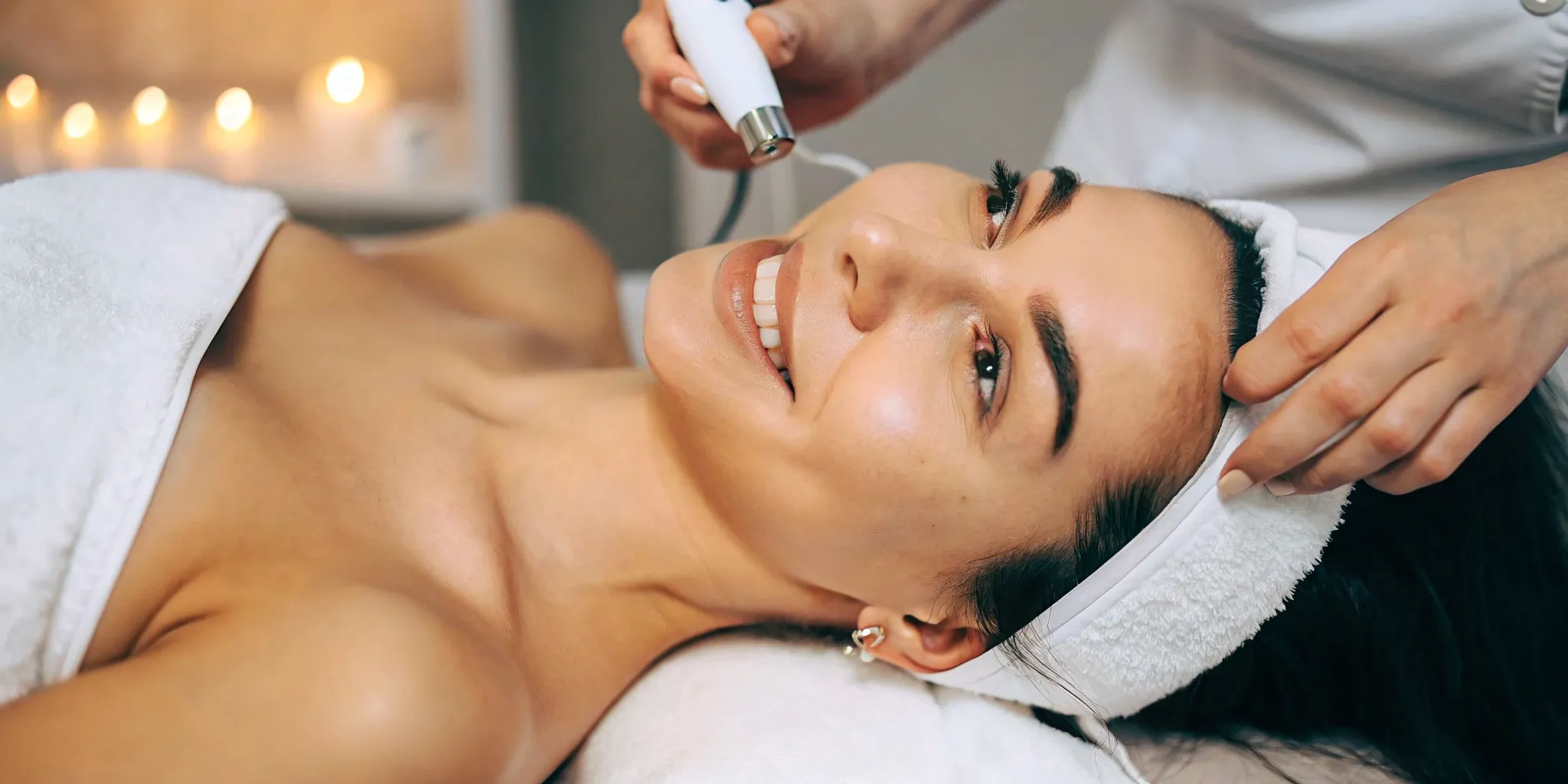 Woman getting a professional microneedling facial at a medspa in Frisco.