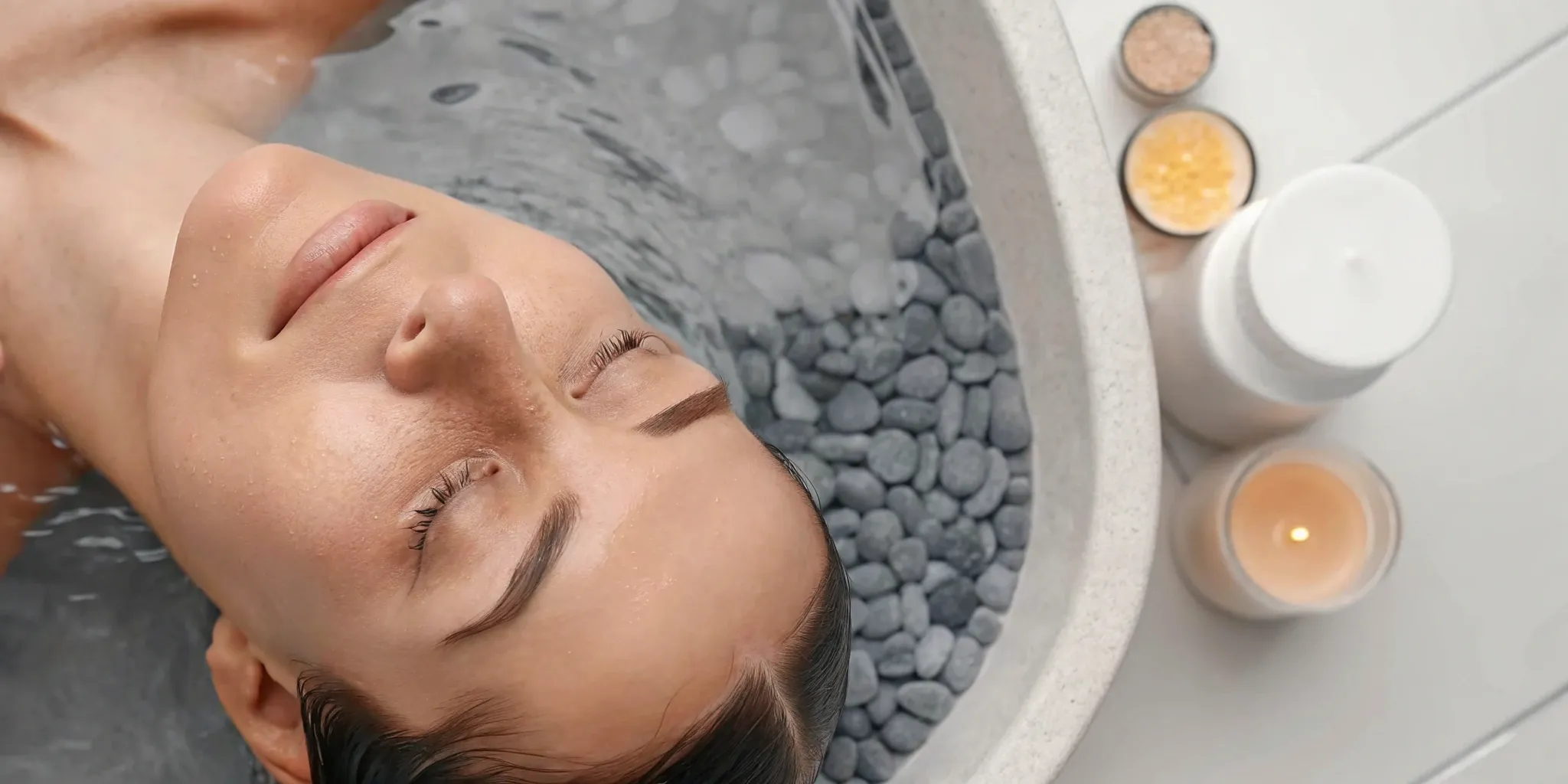 Woman with glowing skin at a medspa for a VI Peel Precision Plus treatment.