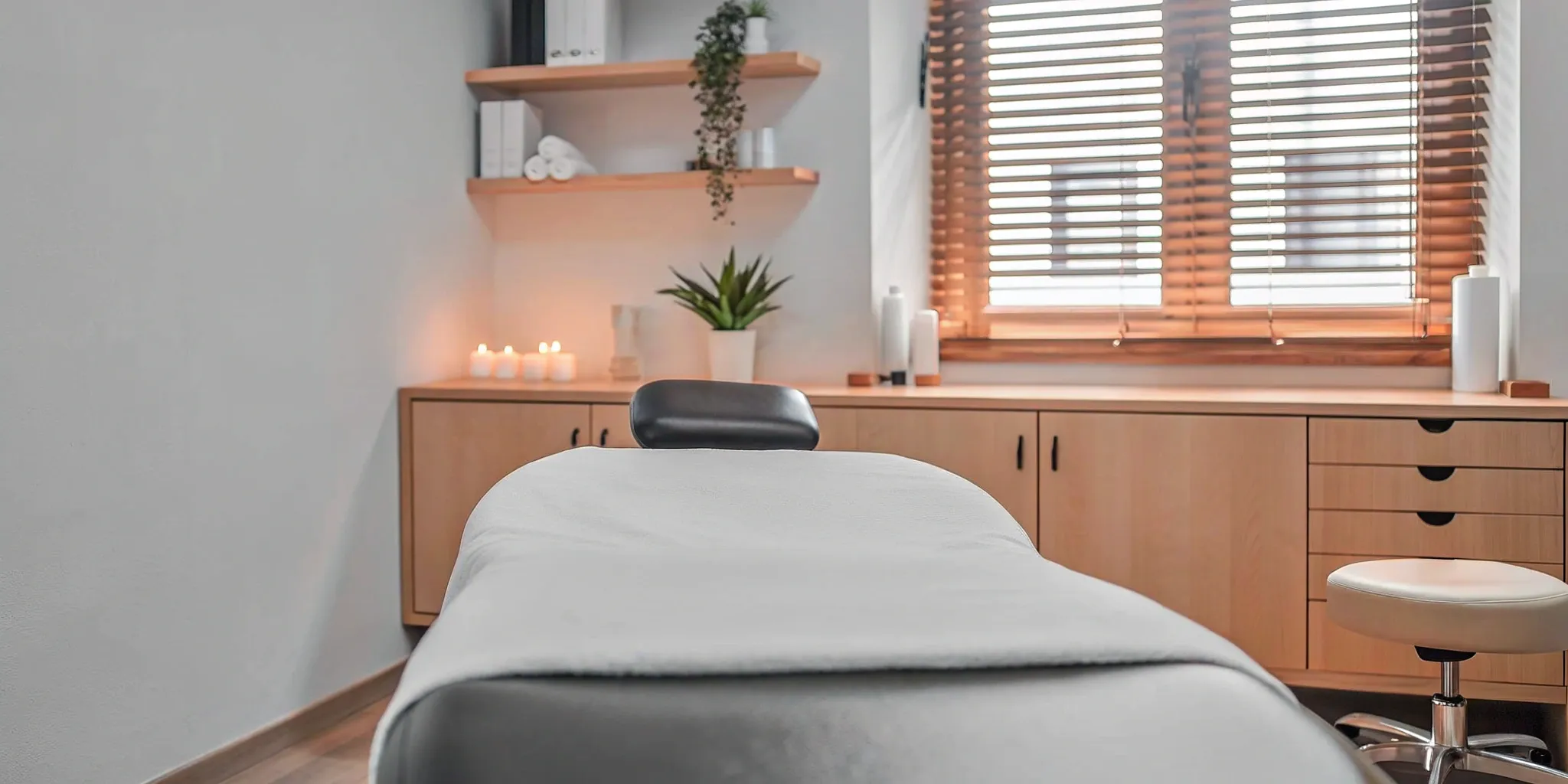 A modern treatment room for non-invasive UltraShape body contouring in Dallas.