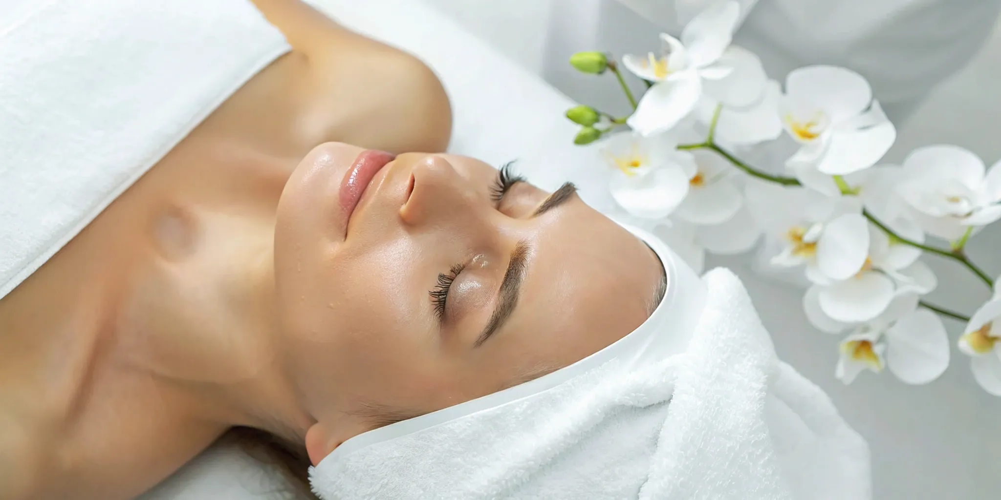 Relaxed woman with smooth, glowing skin from a VI Peel treatment in Dallas.