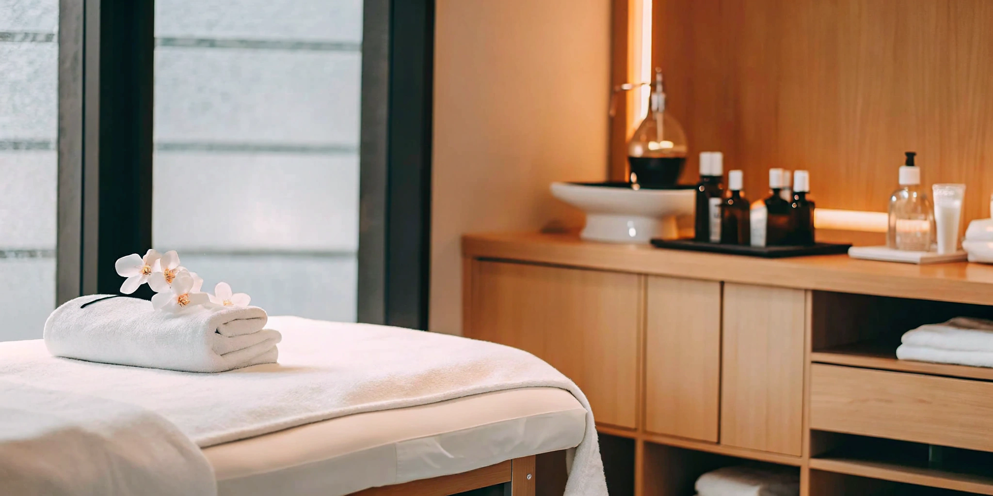 A Richardson medspa treatment room with products ready for a VI Peel.