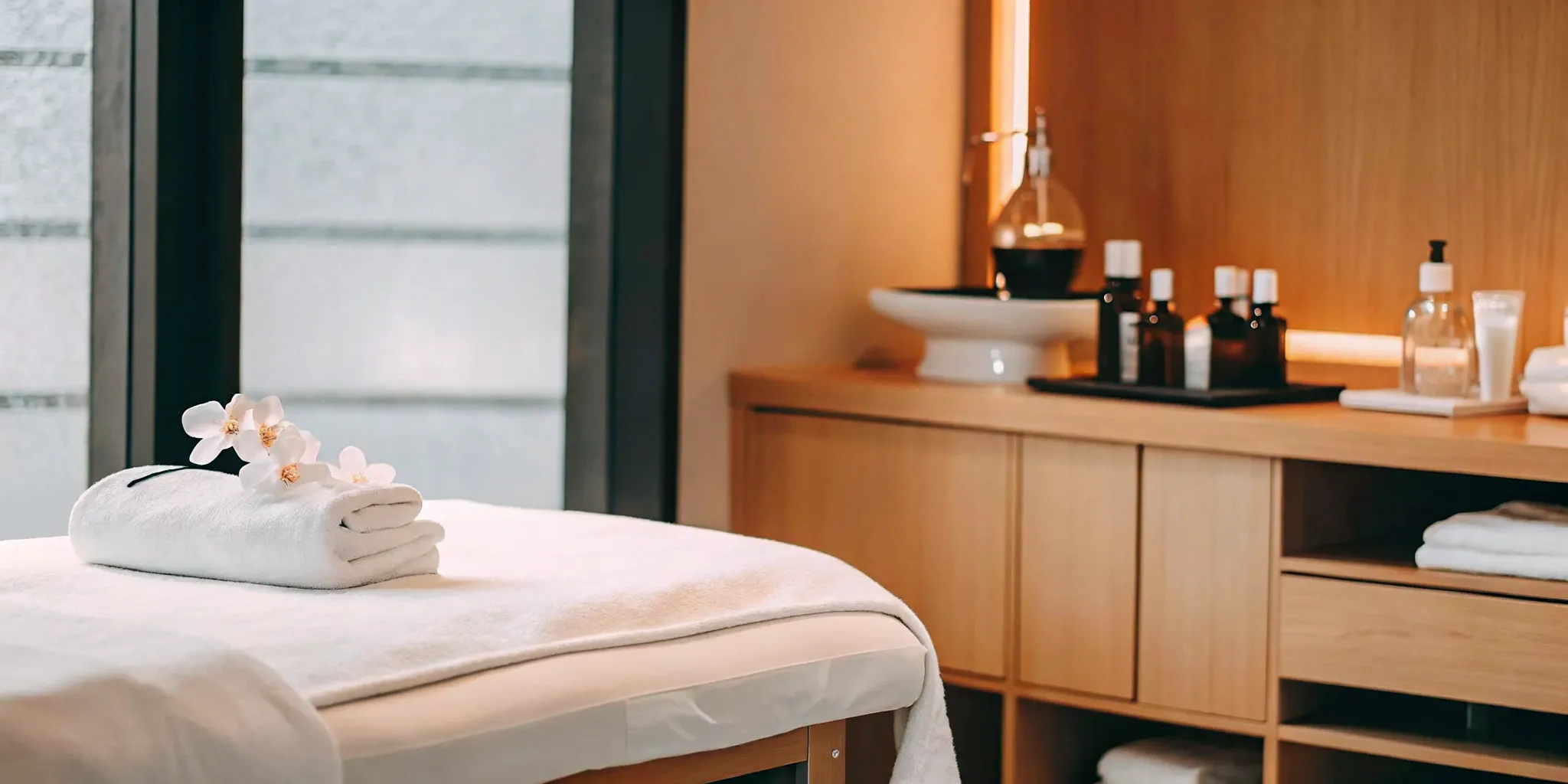 A Richardson medspa treatment room with products ready for a VI Peel.