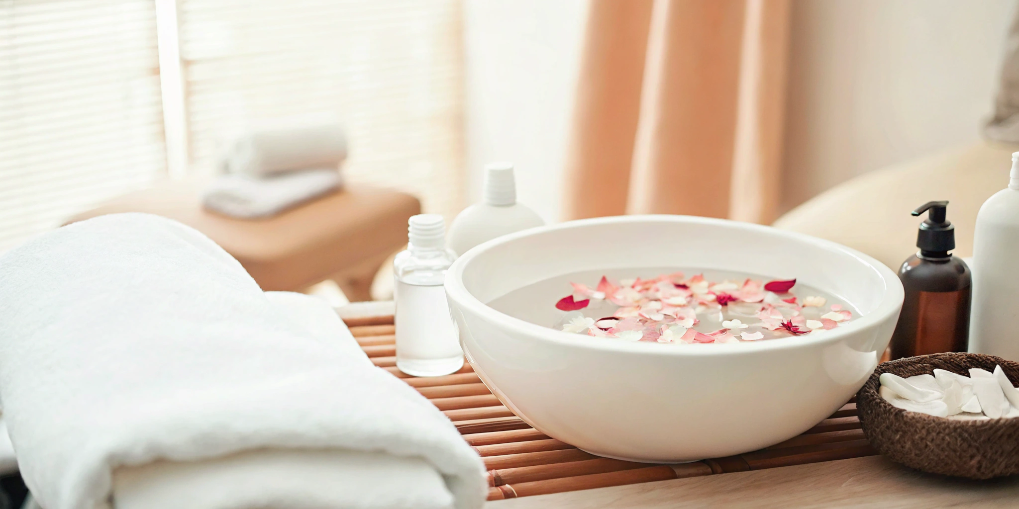 Professional skincare products and tools prepared for a Hydrafacial for acne treatment.