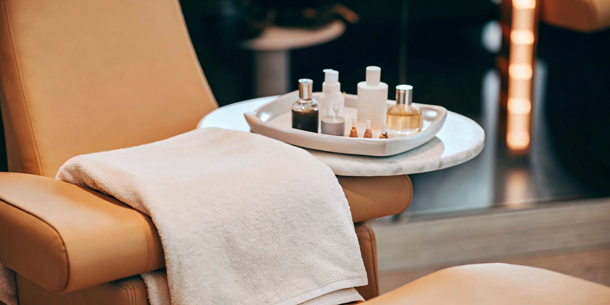 A modern treatment room in Dallas set up for a photofacial.