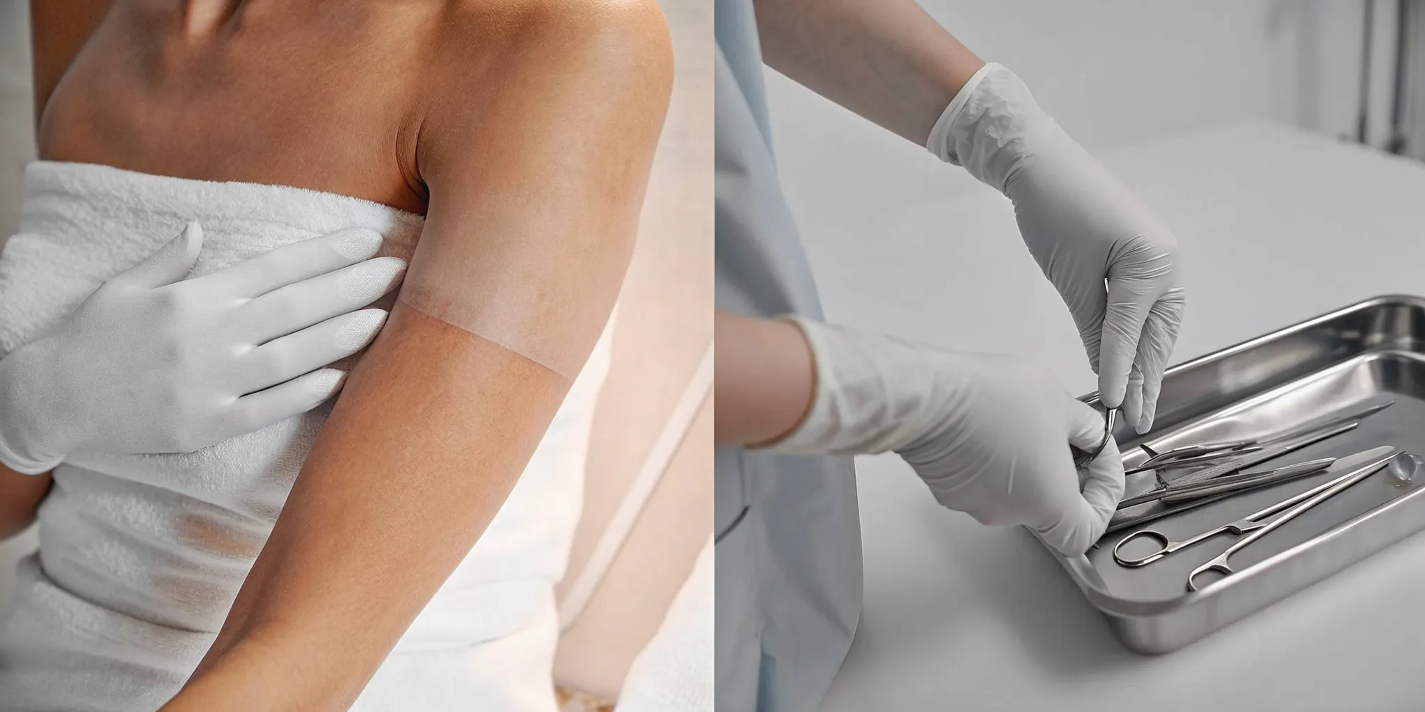 A patient's arm during a skin tightening treatment in Lewisville, TX.