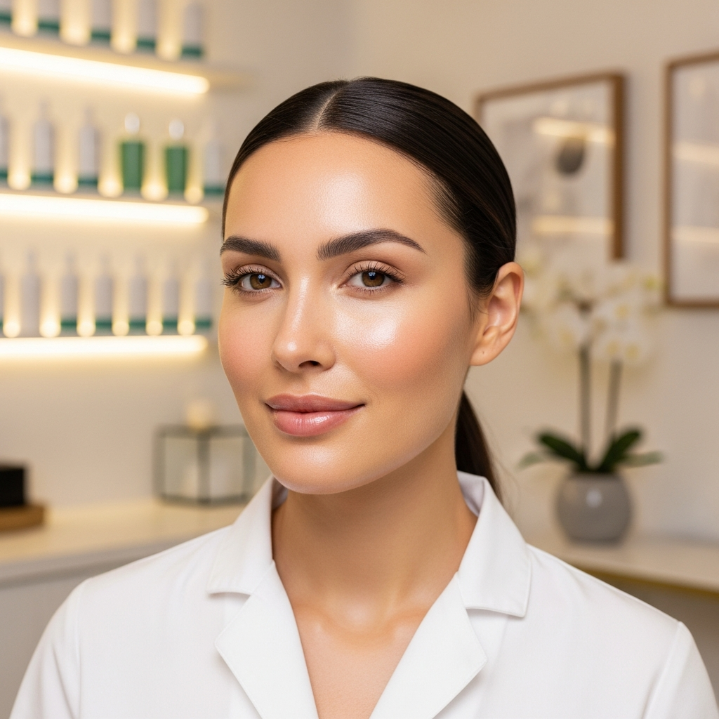 Woman with glowing radiant skin after a VI Peel treatment at Ultimate Image MedSpa