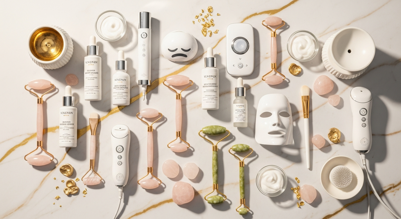 Anti-aging skincare tools and treatments at a Dallas medspa