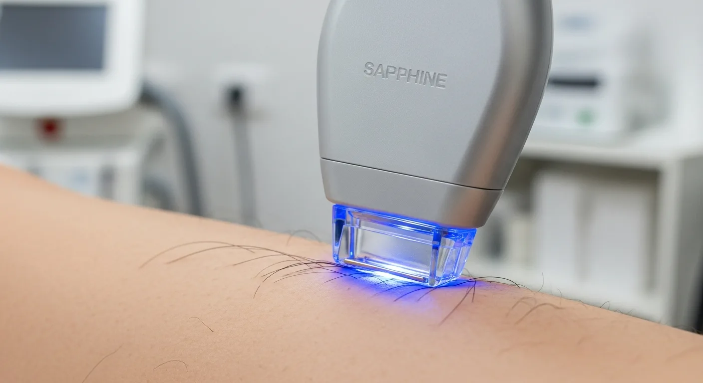 Professional laser hair removal device used for safe treatment on all skin types