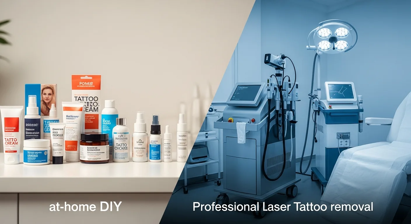 Comparison of at-home tattoo removal methods versus professional laser treatment