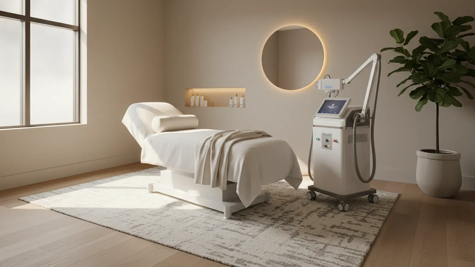Modern med spa laser room for laser vein treatment