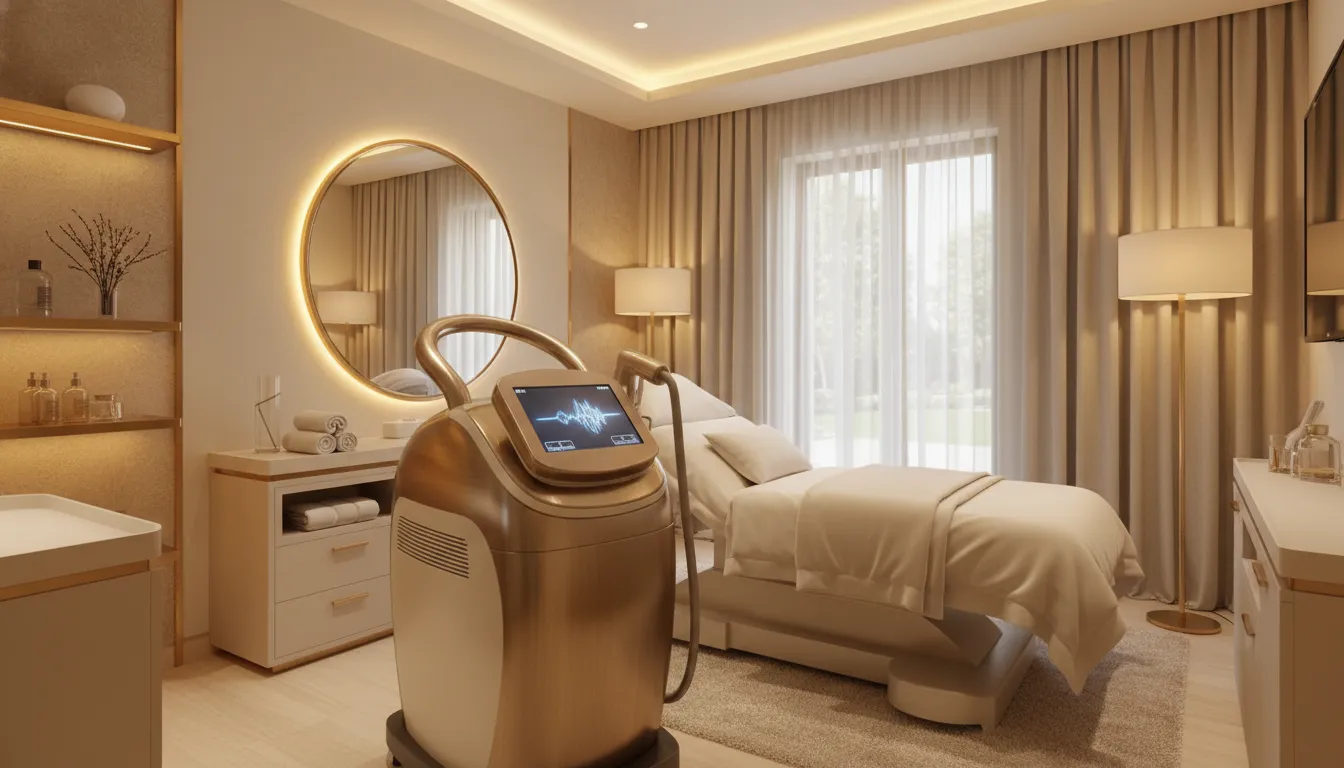Cellulite reduction treatments in a modern medical spa room