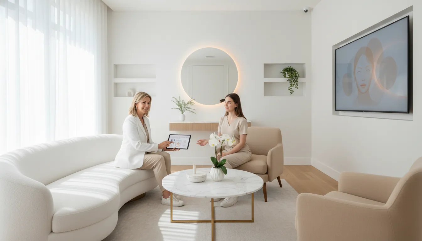 Welcoming consultation room for a first med spa visit