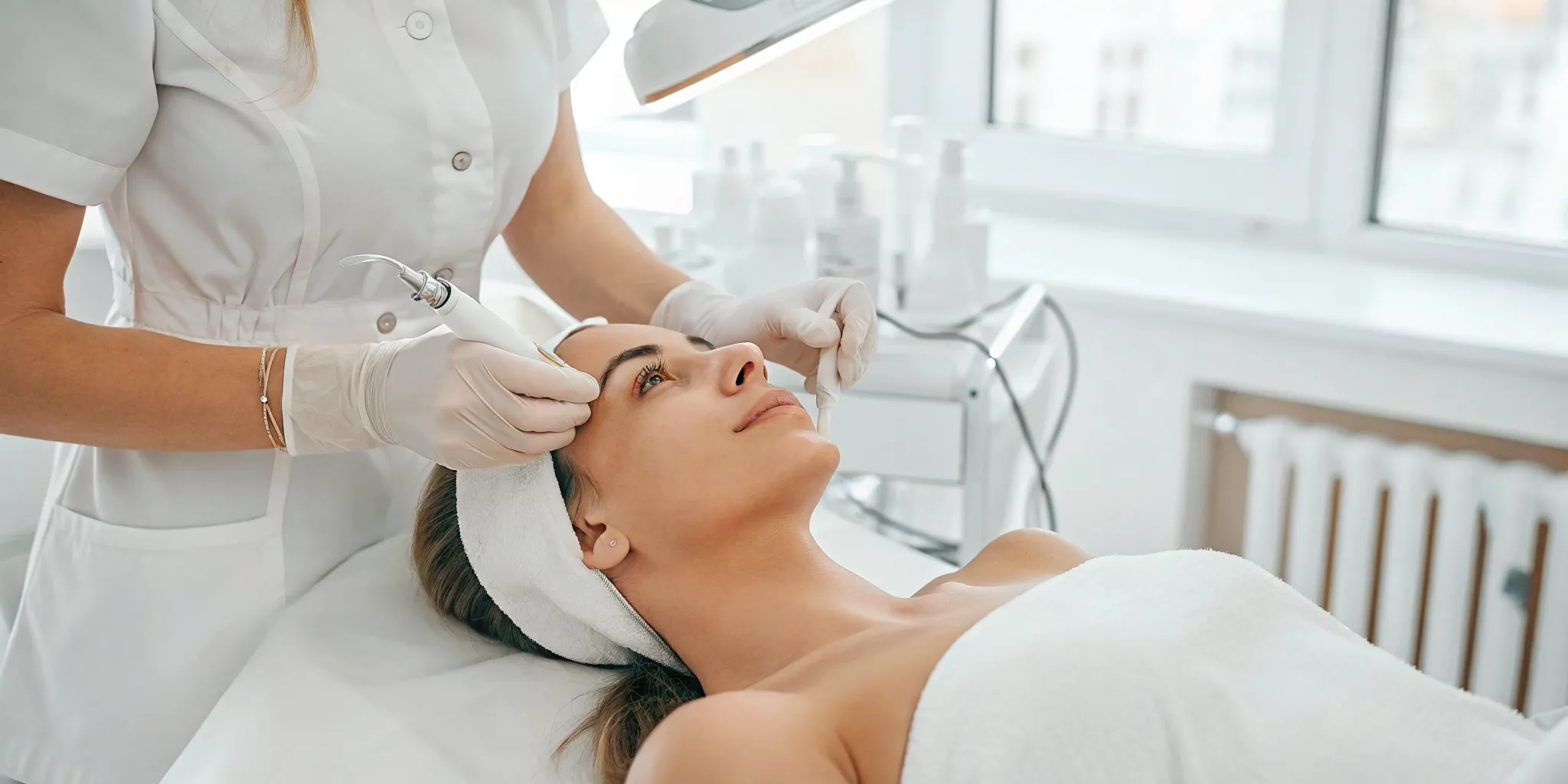 Professional consultation about microneedling and chemical peel together