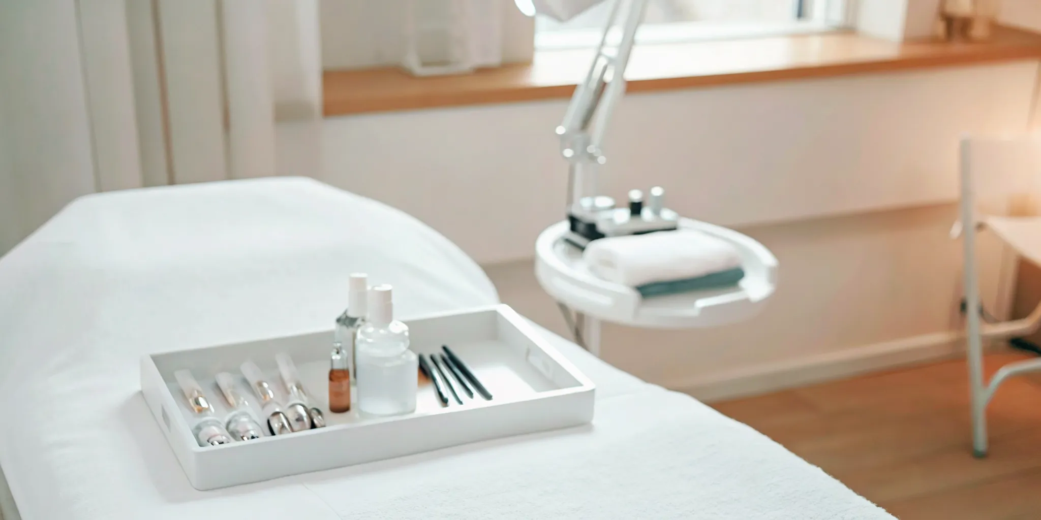 Professional skincare tools for microneedling and chemical peel treatment planning