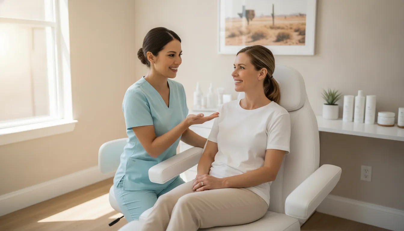 Personalized summer skincare consultation at a medical spa
