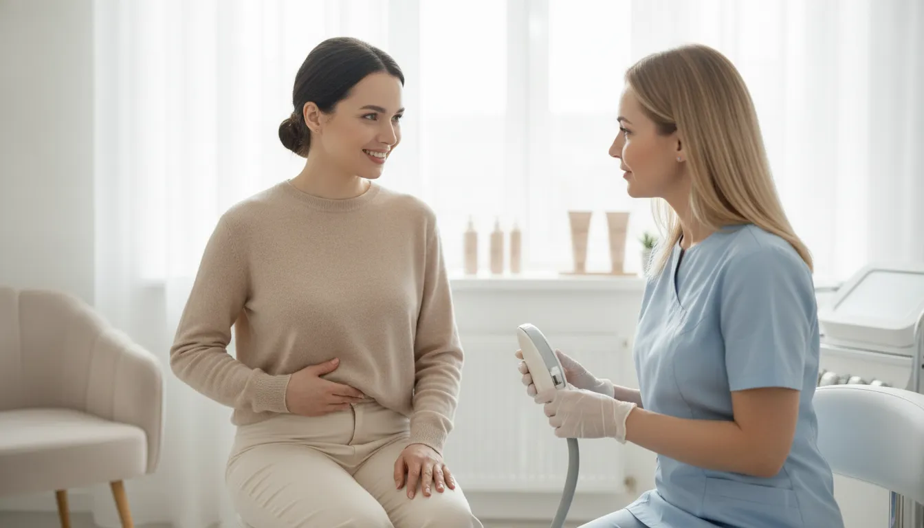 Post pregnancy body treatments consultation for non-surgical body care