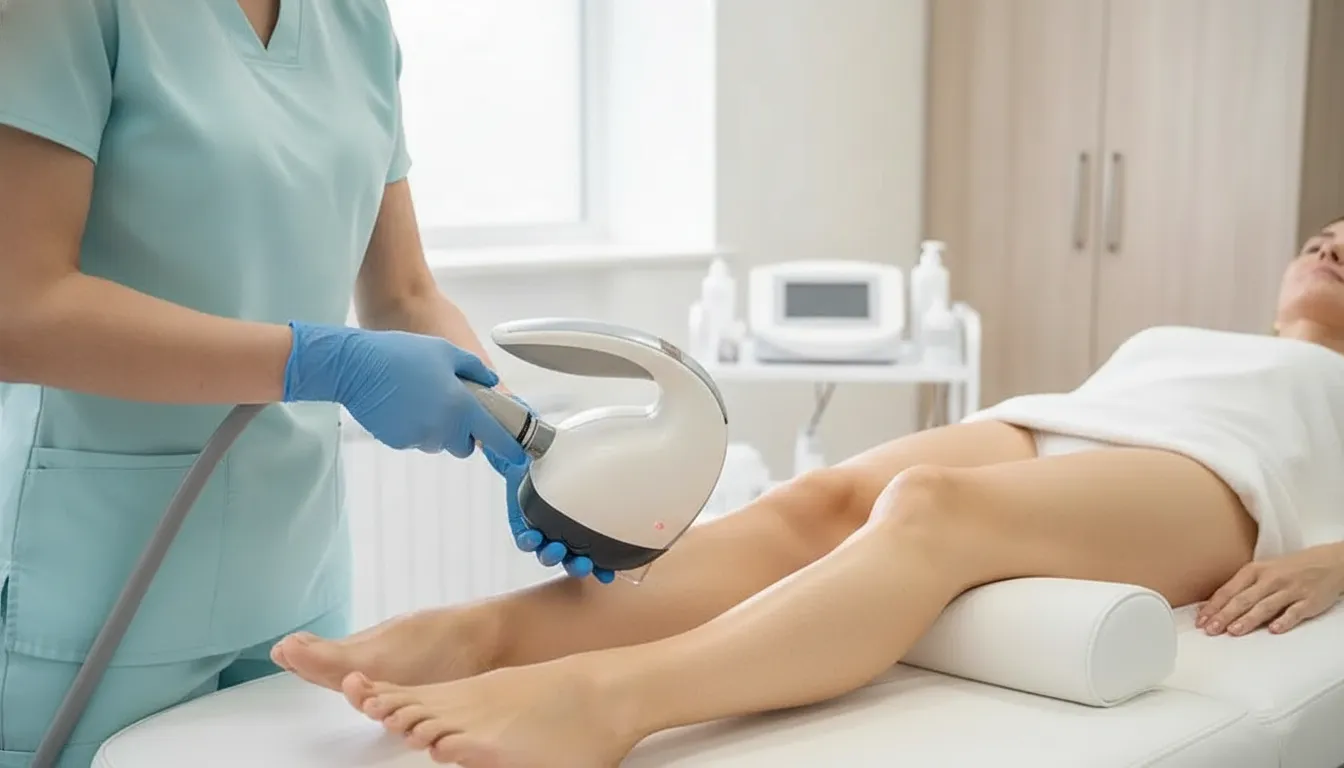 Spider vein removal laser treatment with Candela GentleYAG