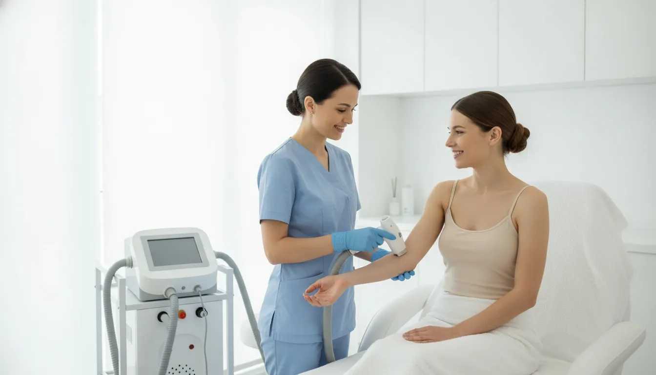 Laser hair removal consultation in a clinical med spa